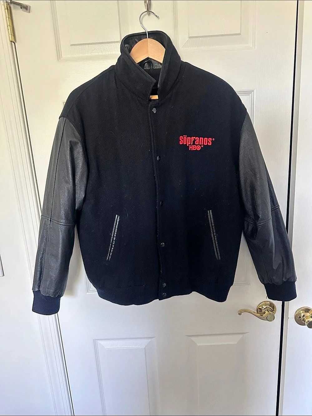 HBO The Sopranos Varsity men’s Bomber Jacket Black Size Small